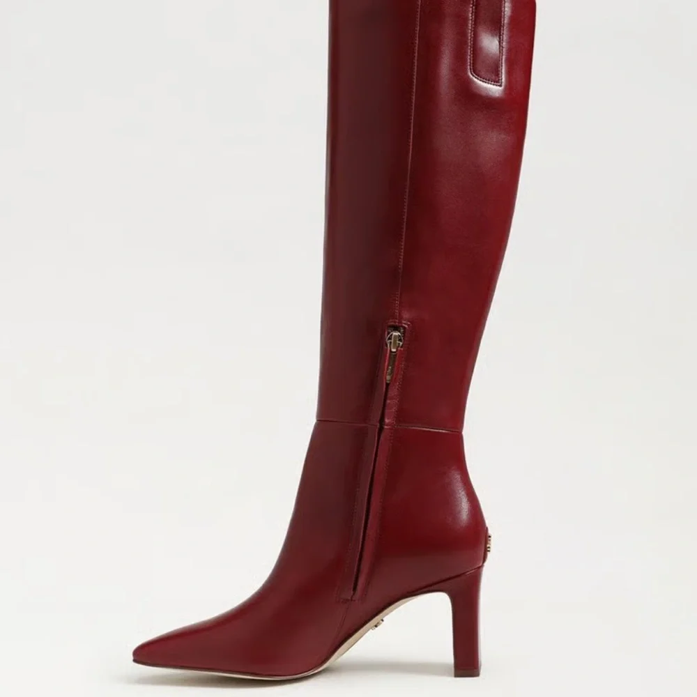 Sam Edelman Sylvia Knee High Boot red leather